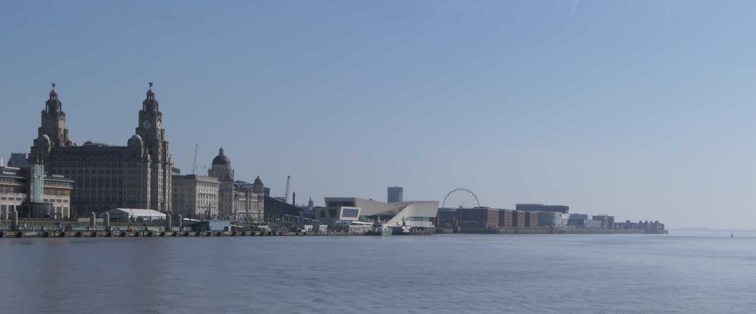 Liverpool waterfront looking south towards the south Liverpool docks